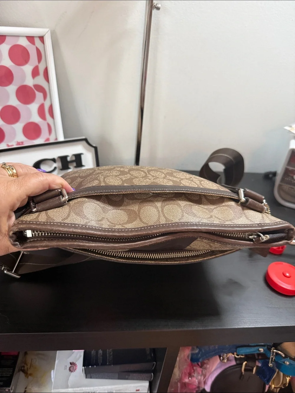 Coach Signature Stripe Canvas Crossbody Bag - Picture 4 of 15